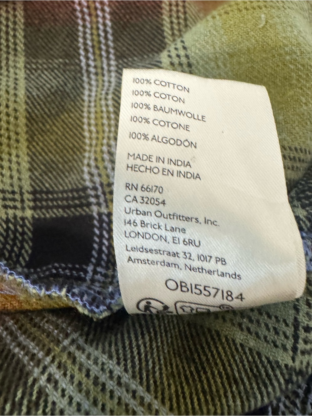 We The Free Izzie Cargo Shirt Plaid Flannel Shacket Grunge Oversized Olive Large - Picture 11 of 11